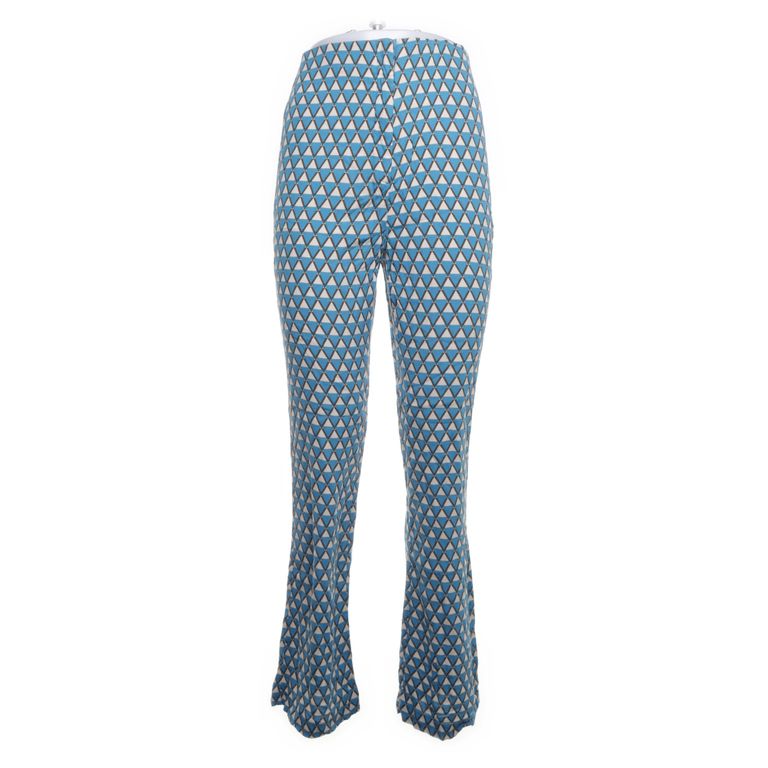 Zara | Blauw-witte broek met ruitpatroon