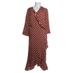 KappAhl | Bruine polkadot wikkeljurk