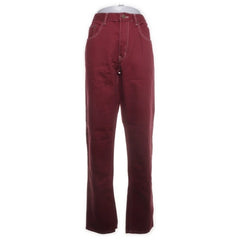 Broadcast | Bordeauxrode Rechte Jeans