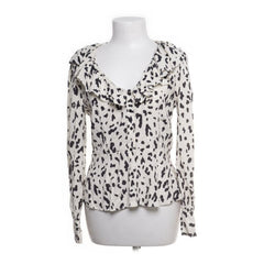 Zara | Wit-zwart blouse met dierenprint en ruches