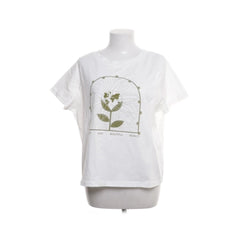 Bright and Beautiful | Wit T-shirt met Plantenmotief