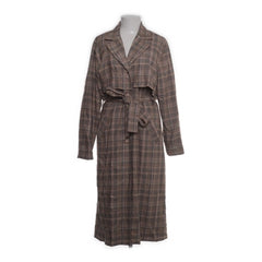 Second Arrival | Bruine geruite trenchcoat