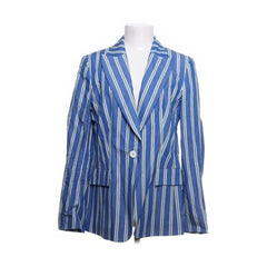 Marc Cain | Blauwe gestreepte blazer