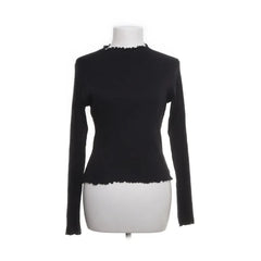 Monki  | Zwarte top met lange mouwen en ruche details