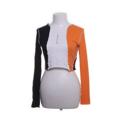Topshop | Zwart, Wit, Oranje - Crop top