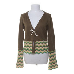 Pepe Jeans | Bruine Gebreide Vest met Zigzagpatroon