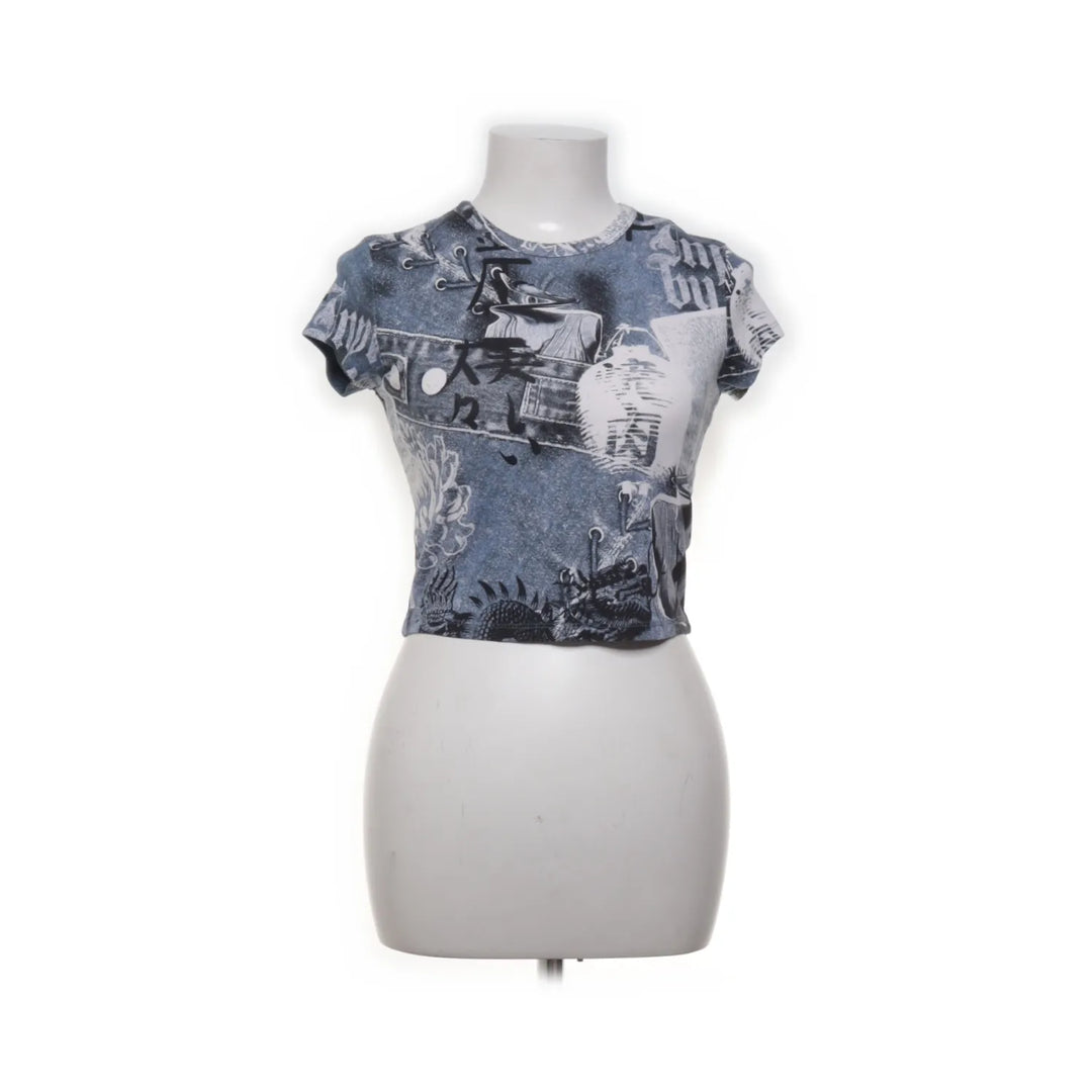 Bershka | Blauw, Meerkleurig - T-shirt