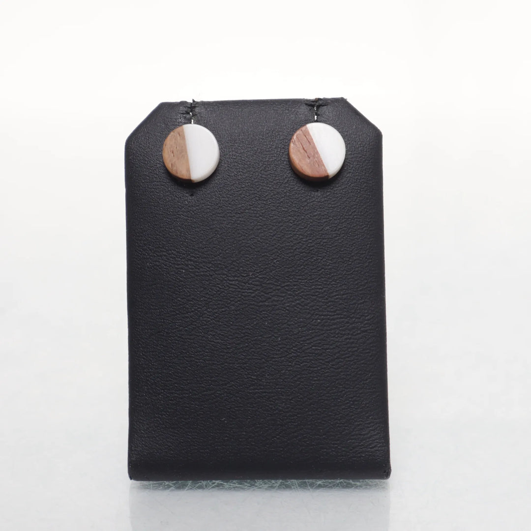 Wit, Bruin - Oorbellen