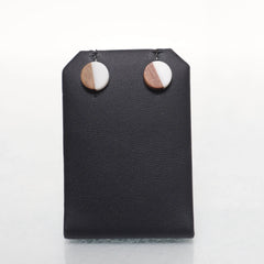 Wit, Bruin - Oorbellen