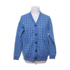 Toppies | Blauwe Gebreide Girafpatroon Vest