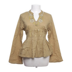 H.H.G | Beige Geborduurde Tuniekblouse