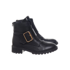 Cypres | Zwarte leren enkellaarsjes