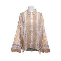 STOCKH LM | Beige gestreepte oversized blouse