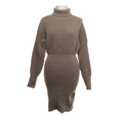 Beige - Jurk met col