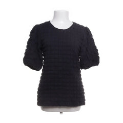 InWear | Zwarte geribde pofmouw top