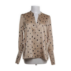 Neo Noir | Beige gestippelde blouse