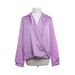 Lila satijnen overslag blouse