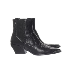 Stradivarius | Zwarte leren cowboylaarzen