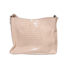 Beige Crocodil Crossbody Tas