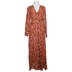 Y.A.S | Roestbruine bloemen maxi-jurk