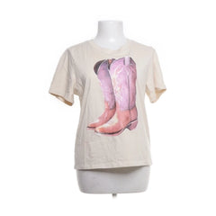 Monki | Beige T-shirt met Cowboylaarzen