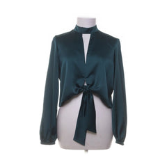 River Island | Groene Satijnen Cropped Blouse