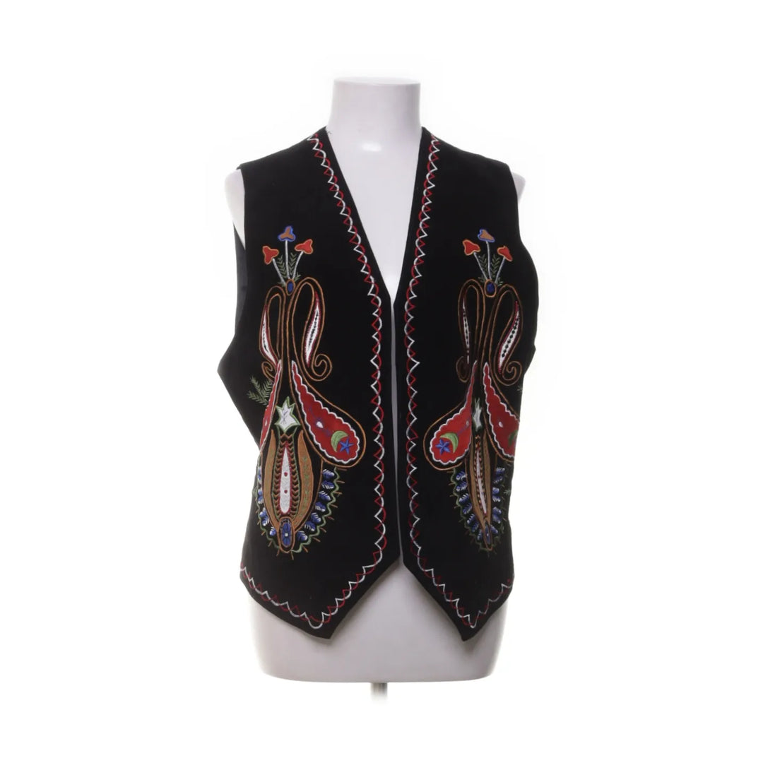 Zwart, Meerkleurig - Leren vest