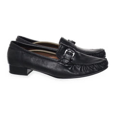 Jenny | Zwarte loafers met gespdetail