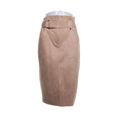 Basic Costs | Beige midi-rok met riemdetail