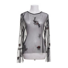 Selected By Kate Moss | Zwarte Doorschijnende Bloemenblouse