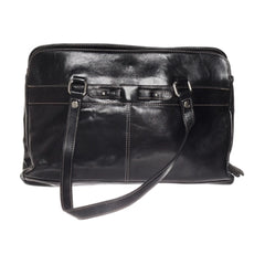 Zwarte leren schoudertas