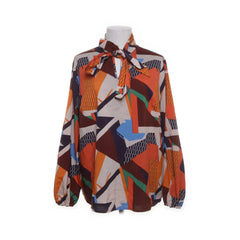 Oranje, Meerkleurig - Strikblouse