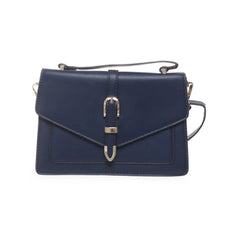 Blauwe Leren Crossbody Tas