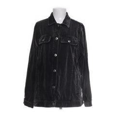 Ulla Popken | Zwart fluwelen oversized jack