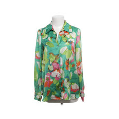 Zara | Groene blouse met kleurrijke bloemenprint