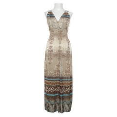 Maxi jurk | Beige Maxi Jurk Paisleyprint