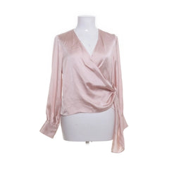 Zara | Roze satijnen wikkelblouse
