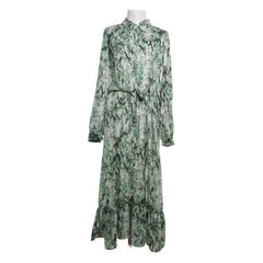 Object | Groene bloemenprint maxi-jurk