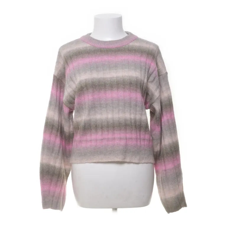 Divided by H&M | Grijs-roze gestreepte trui met ronde hals