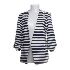 Blazer | Gestreepte Blazer in Navy-Wit