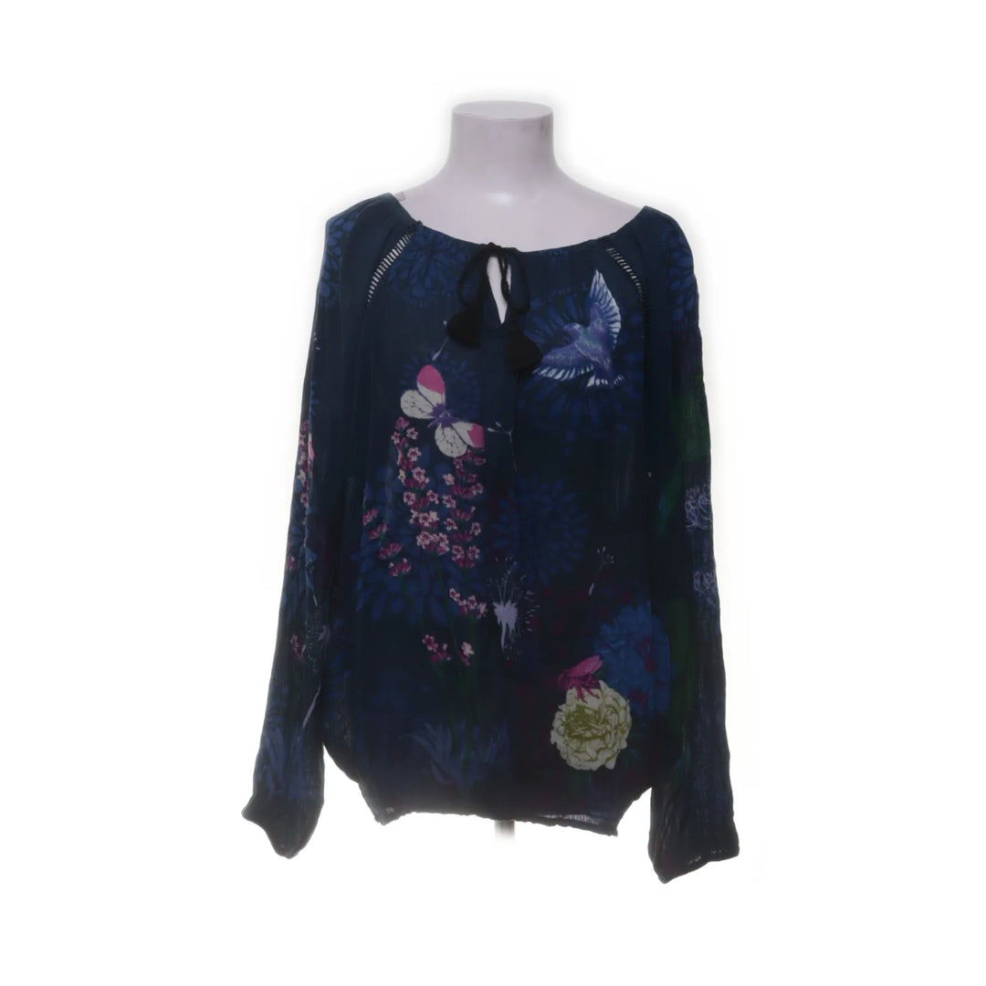 Desigual | Blauw, Meerkleurig - Strikblouse