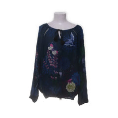 Desigual | Blauw, Meerkleurig - Strikblouse