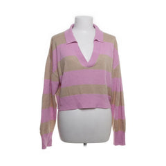 Divided by H&M | Beige en roze gestreepte trui met V-hals
