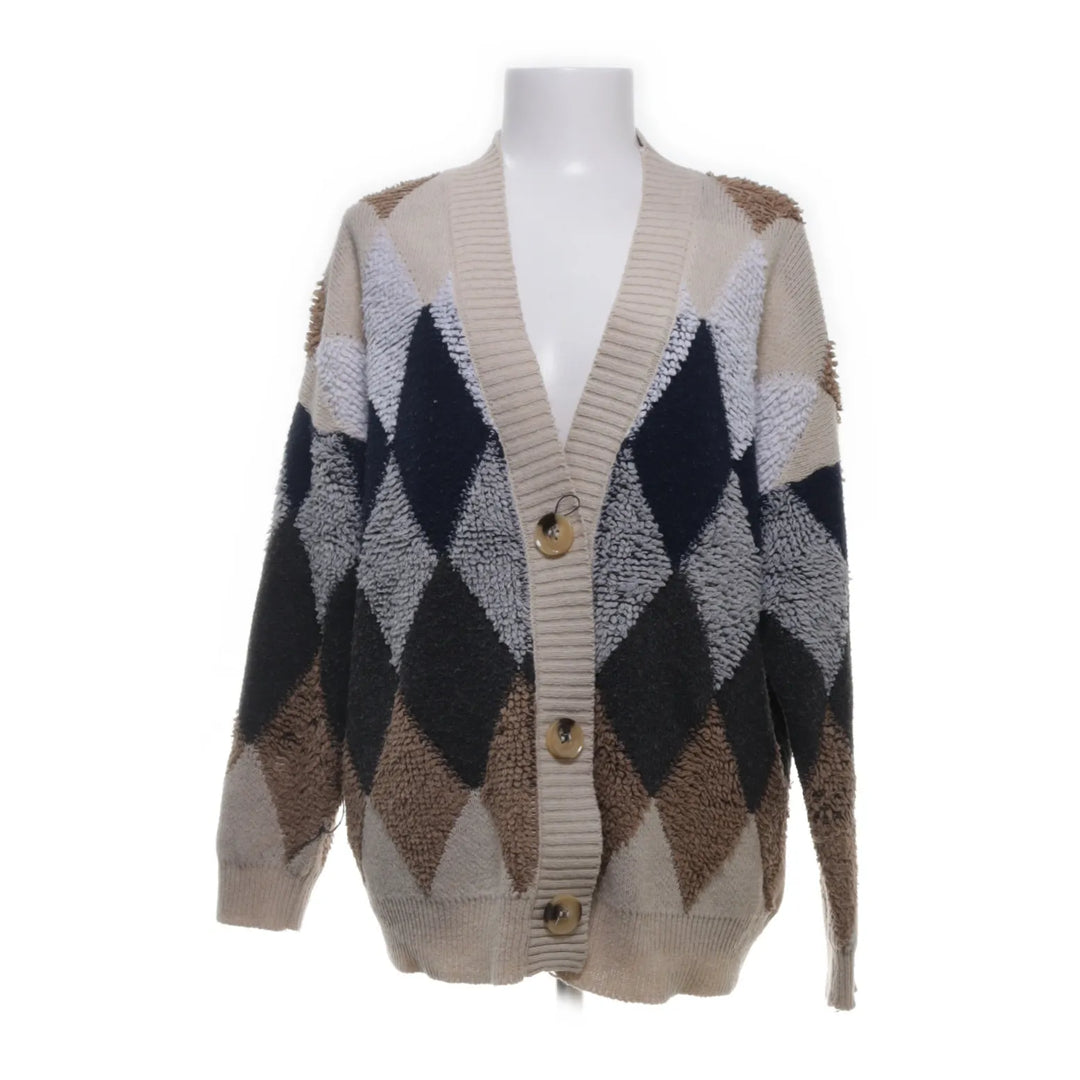Beige, Wit, Zwart - Cardigan