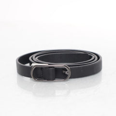 Zwarte Slanke Leren Riem