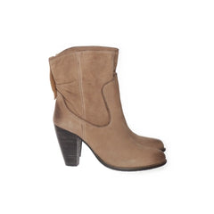 Belmondo | Beige Leren Enkellaarsjes