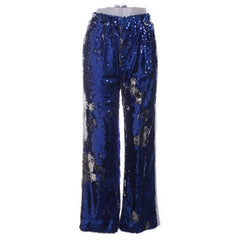 Topshop | Blauwe Glitter Broek