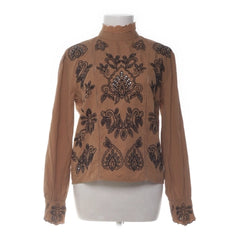 Y.A.S | Bruine geborduurde blouse