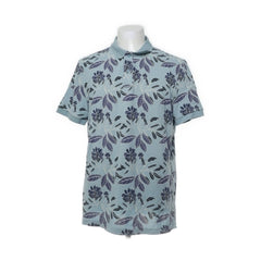 Dressmann | Blauwgroene bloemenprint poloshirt
