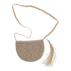Beige Gehaakte Crossbody Tas